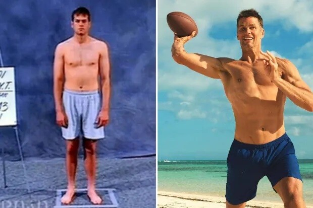 Tom Brady then vs now